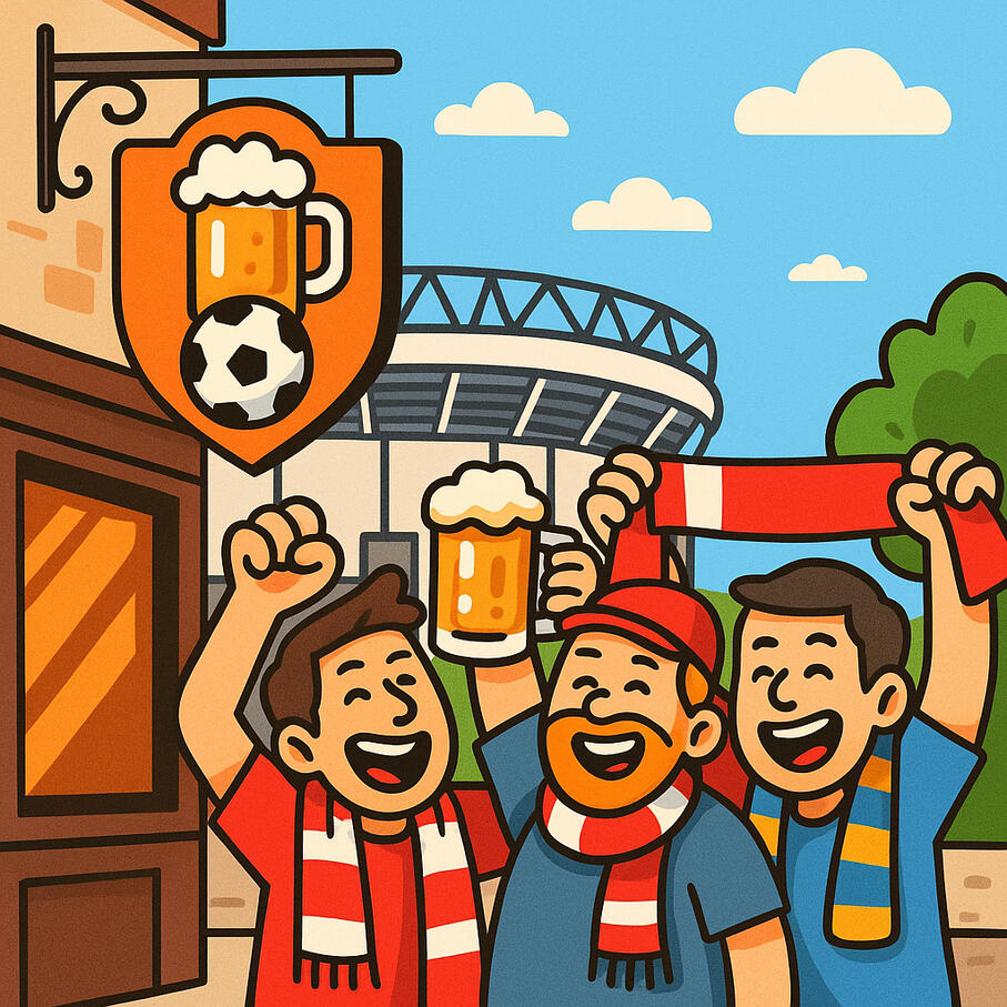 Fans at the pub